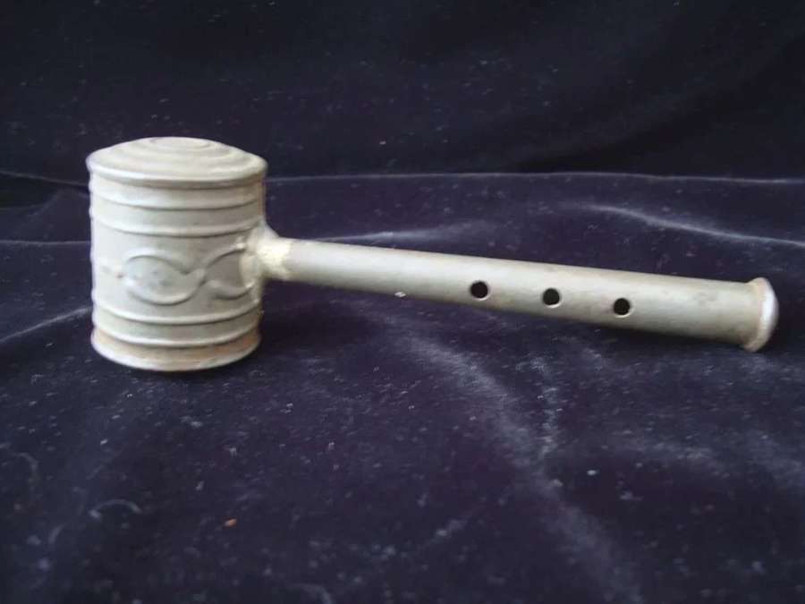 Civil War Era Child's Tin Whistle Rattle 1860