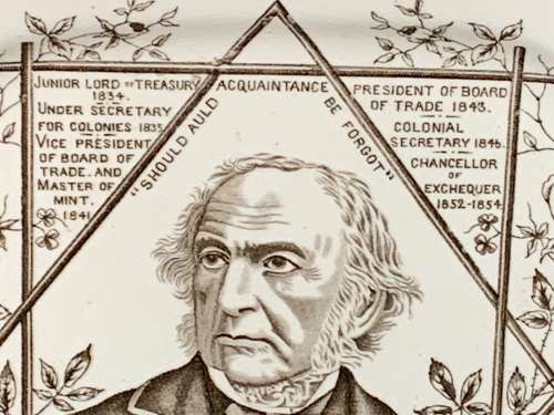 Victorian Aesthetic Movement Plate ~ W E Gladstone 1884 Prime Minister