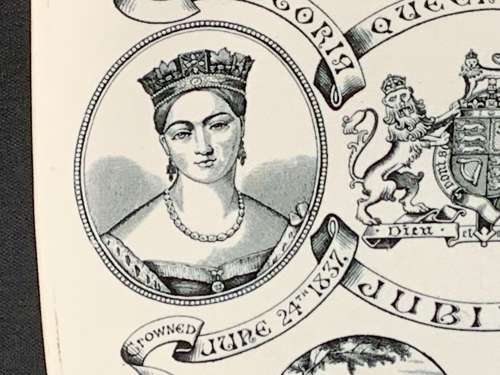 Victorian Aesthetic Movement Plate ~ Queen and Empress Victoria Jubile