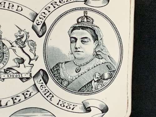 Victorian Aesthetic Movement Plate ~ Queen and Empress Victoria Jubile