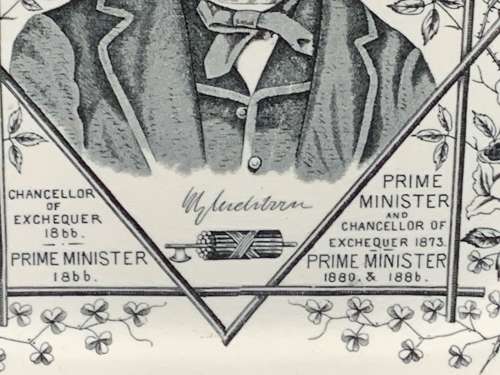 Victorian Aesthetic Movement Plate ~ W E Gladstone Prime Minister 1884
