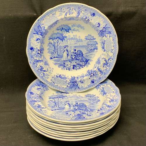 STAFFORDSHIRE TRANSFERWARE PLATE ~ AESOP'S FABLES 1835