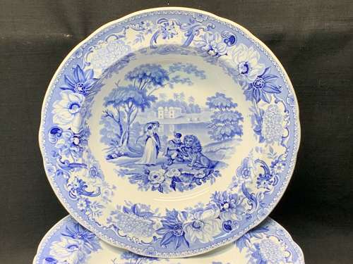 STAFFORDSHIRE TRANSFERWARE PLATE ~ AESOP'S FABLES 1835