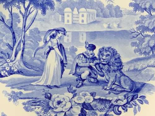 STAFFORDSHIRE TRANSFERWARE PLATE ~ AESOP'S FABLES 1835