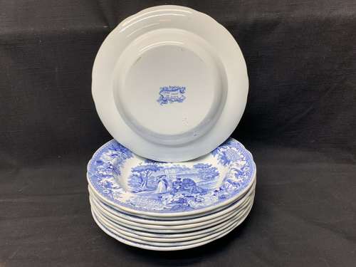 STAFFORDSHIRE TRANSFERWARE PLATE ~ AESOP'S FABLES 1835