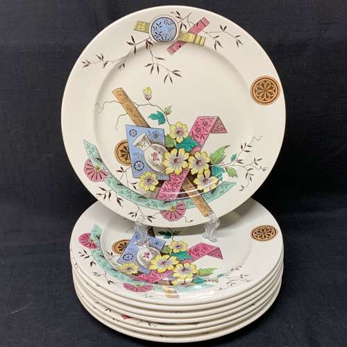 Aesthetic Movement Transferware Plates ~ SAIGON 1883  10 available