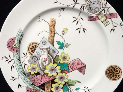 Aesthetic Movement Transferware Plates ~ SAIGON 1883  10 available