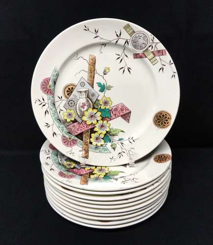 Aesthetic Movement Transferware Plates ~ SAIGON 1883  10 available