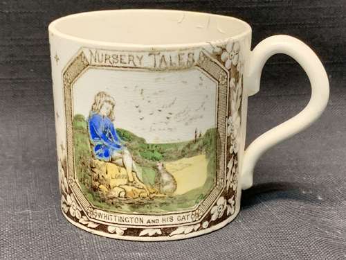 Dick Whittington and his Cat ~ Child’s Alphabet ABC Mug 1880