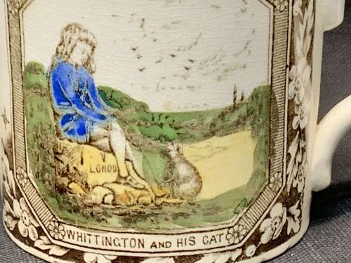 Dick Whittington and his Cat ~ Child’s Alphabet ABC Mug 1880
