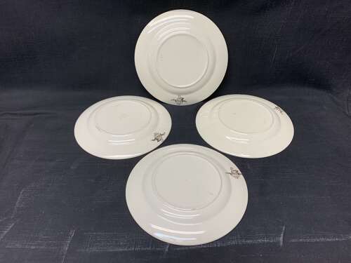 4 Aesthetic Movement Staffordshire Transferware Plates ~ SAIGON 1883