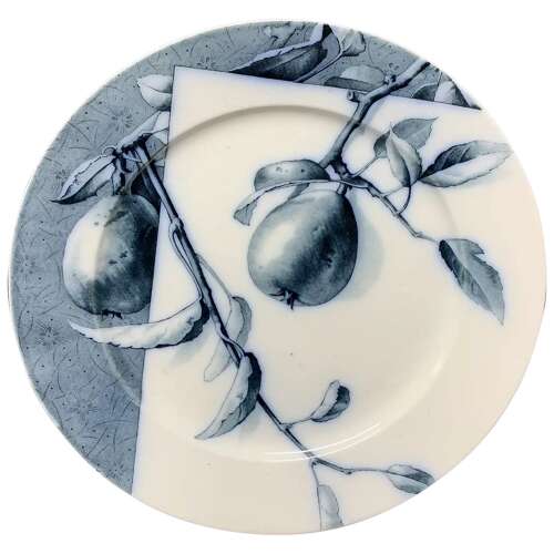 Mulberry Blue Transferware Botanical Fruit Plate ~ 1884 ~ Pears