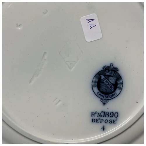 Mulberry Blue Transferware Botanical Fruit Plate ~ 1884 ~ Pears