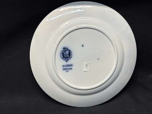 Mulberry Flow Blue Transferware Botanical Fruit Plate ~ 1884 ~ Cherries