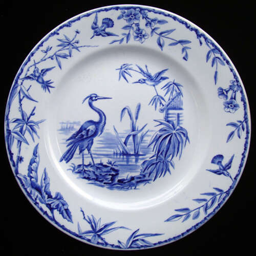 Large Blue Staffordshire Transfer Plate ~ INDUS 1885