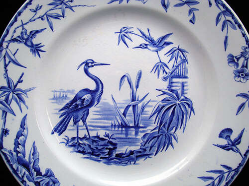Large Blue Staffordshire Transfer Plate ~ INDUS 1885