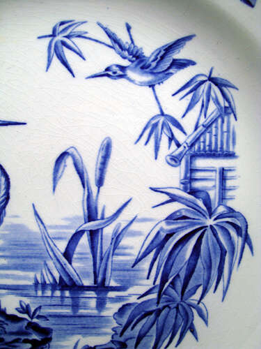 Large Blue Staffordshire Transfer Plate ~ INDUS 1885