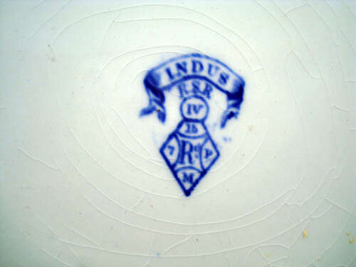 Large Blue Staffordshire Transfer Plate ~ INDUS 1885