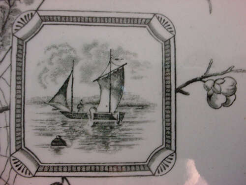 Aesthetic Black Transferware Plate ~ Kyle 1884