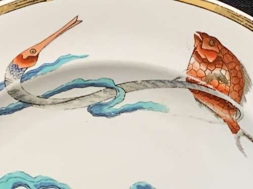 Royal Worcester Polychrome Plate ~ Rare Fish 1877
