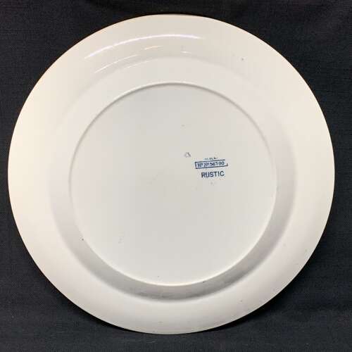 Blue Transferware Victorian Staffordshire Plate ~ Rustic 1886