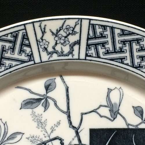 1880 ~ Blue Transferware Faisan Victorian Plate ~ PHEASANT