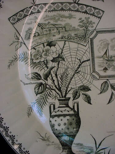 Aesthetic Black Transferware Plate ~ Kyle 1884