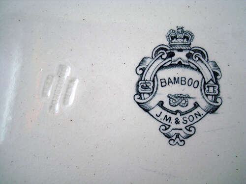 LARGE ENGLISH AESTHETIC TRANSFERWARE PLATE ~ BAMBOO 1885