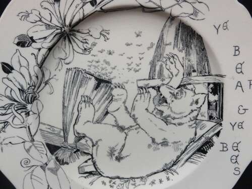 1870 Aesop’s Fables BEAR BEES Plate