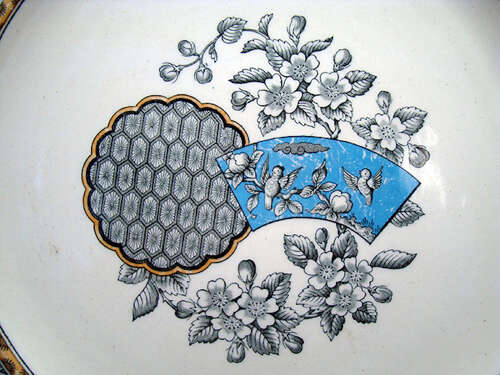 Polychrome Black Transfer Plate ~ LOVEBIRDS 1879