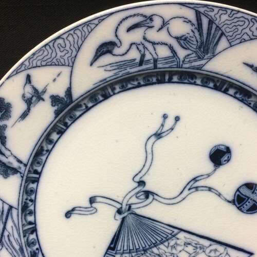 1880 ~ English Transferware Plate ~ Japanesque Birds 1880